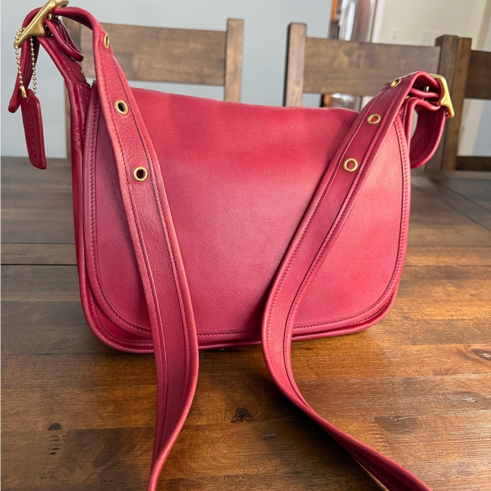 Coach Vintage 90’s Patricia’s Legacy Red Leather Shoulder Crossbody Bag #9951